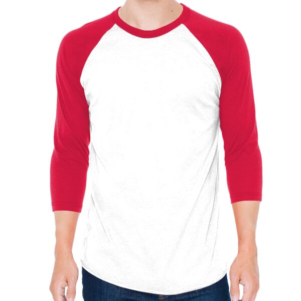 Unisex Poly-Cotton USA Made 3/4-Sleeve Raglan T-Shirt Thumbnail