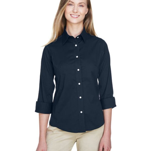 Ladies' Perfect Fit™ 3/4-Sleeve Stretch Poplin Blouse Thumbnail