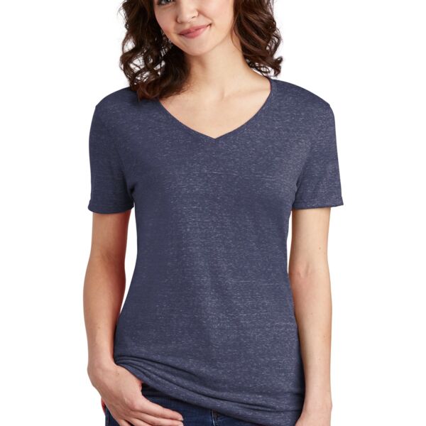 Ladies Snow Heather Jersey V Neck T Shirt Thumbnail
