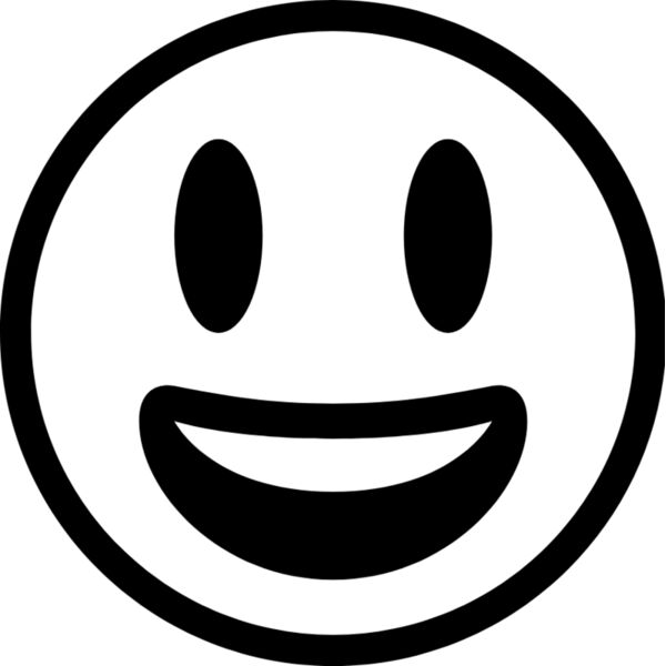 Happy Grinning Face bw Thumbnail